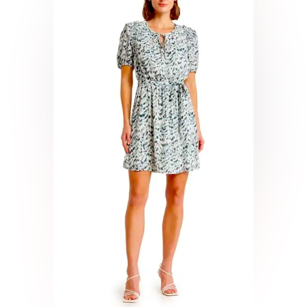 Daniel Rainn, Puff Sleeve Dress, Seaglass, Medium